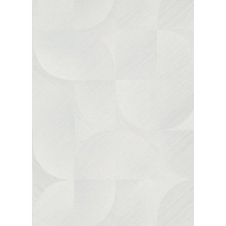   Lekerekített mértani elemek ötletes elrendezésben krém és krémszürke tónus fémes szálcsiszolt felület tapéta