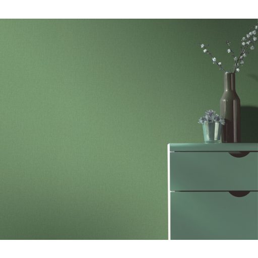 Strukturált egyszínű textilhatású minta zöld tónus tapéta