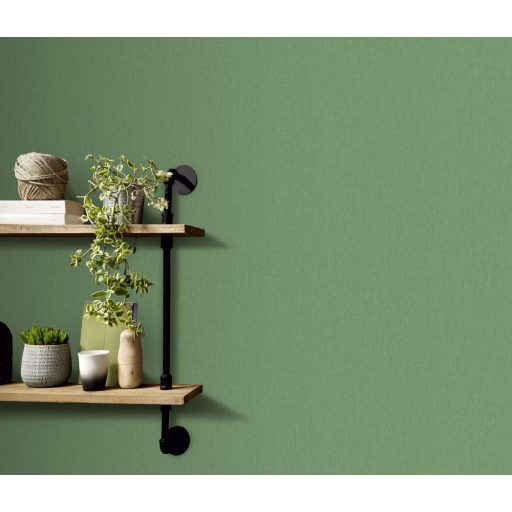 Strukturált egyszínű textilhatású minta zöld tónus tapéta