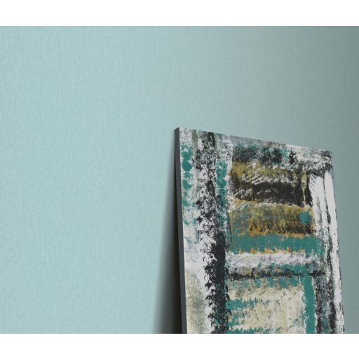 Strukturált egyszínű textilhatású minta türkiz/világos türkiz tónus tapéta