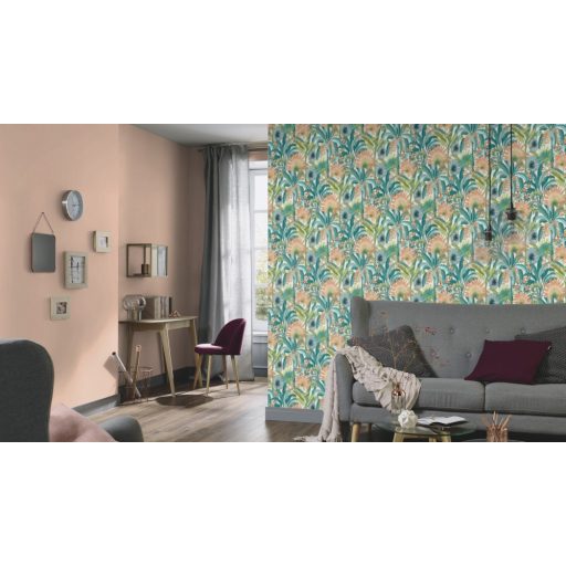 Strukturált egyszínű textilhatású minta korallszín tónus tapéta