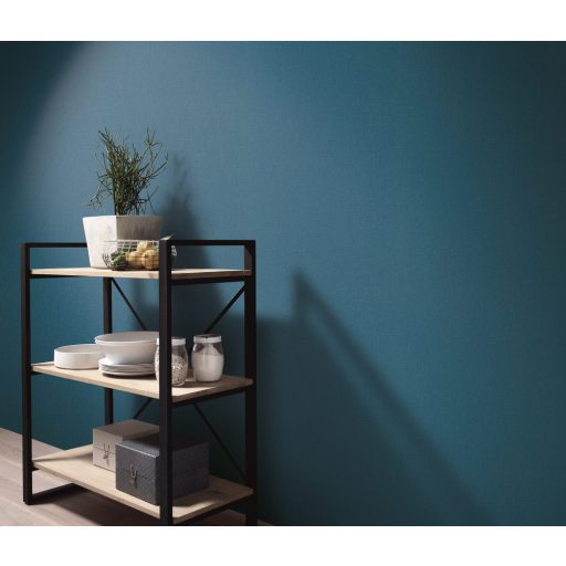 Strukturált egyszínű textilhatású minta kék/tengerkék tónus tapéta