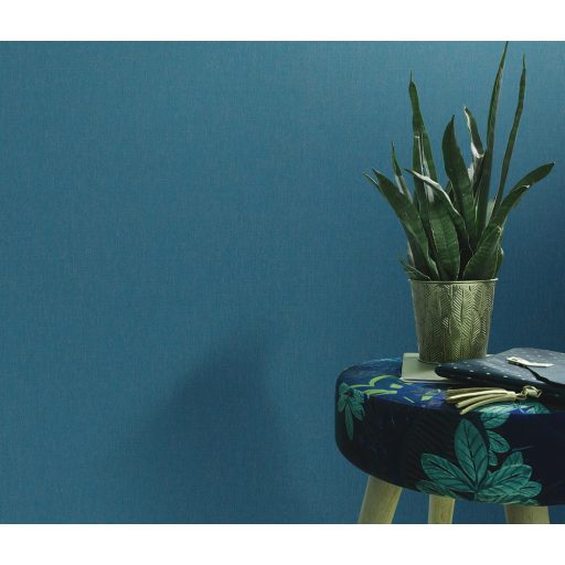 Strukturált egyszínű textilhatású minta kék/tengerkék tónus tapéta