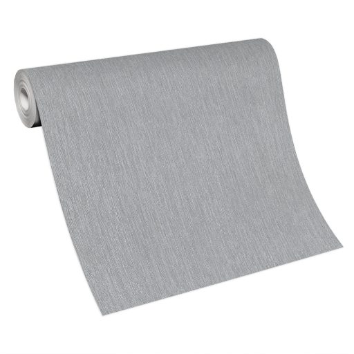 Finom vonalstruktúrájú fémes hatású egyszínű minta szürke és sötétszürke tónus enyhe fény tapéta