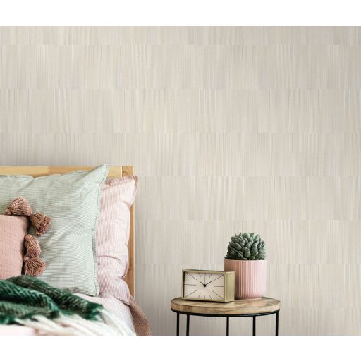 Akár fémlemezekre hasonlító 3D grafikus indusztriális minta krém bézs szürkésbézs és ezüstszürke tónusok tapéta