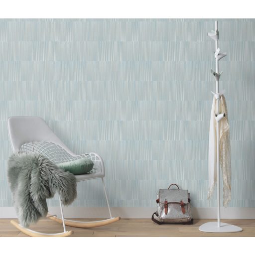 Akár fémlemezekre hasonlító 3D grafikus indusztriális minta világoszöld szürkészöld zöldeskék és szürke tónusok tapéta