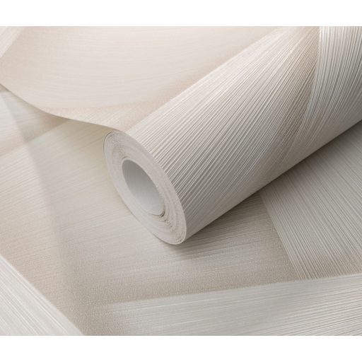 Vonzódás és összefonódás! Művészien kifejező grafikus 3D minta krém és bézs tónus csillogó mintafelület tapéta