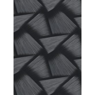   Vonzódás és összefonódás! Művészien kifejező grafikus 3D minta fekete és ezüstszürke tónus csillogó mintafelület tapéta