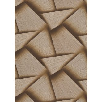   Vonzódás és összefonódás! Művészien kifejező grafikus 3D minta barna aranybarna és arany tónus csillogó mintafelület tapéta