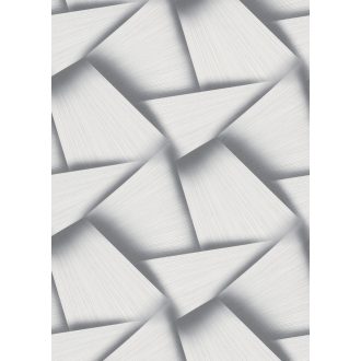   Vonzódás és összefonódás! Művészien kifejező grafikus 3D minta szürke ezüstszürke és fehérezüst tónus csillogó mintafelület tapéta