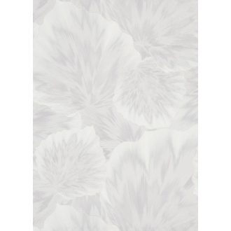   Anyagában mintás kifinomult és harmonikus 3D levélmotívum fehér/törtfehér és fehérezüst tónus finom csillogás tapéta