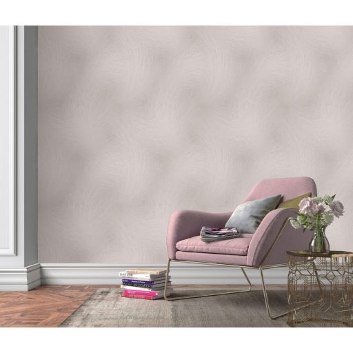 Ecsetvonásokkal kialakított anyagában mintás absztrakt design szürkésbézs és szürkésbarna tónus finom mintafény tapéta