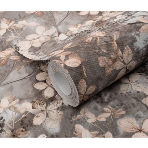 Finom ágakon nyíló varázslatos bodzavirágok a reggeli harmatban szürkésbarna szürke rózsaszín és zöldeskék tónus tapéta