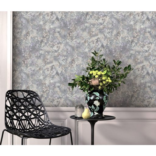 Finom ágakon nyíló varázslatos bodzavirágok a reggeli harmatban szürke lila krém és bézs tónus tapéta