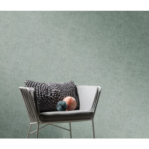 Ipari stílusú beton hatású "egyszínű" minta zöld/kékeszöld tónus tapéta