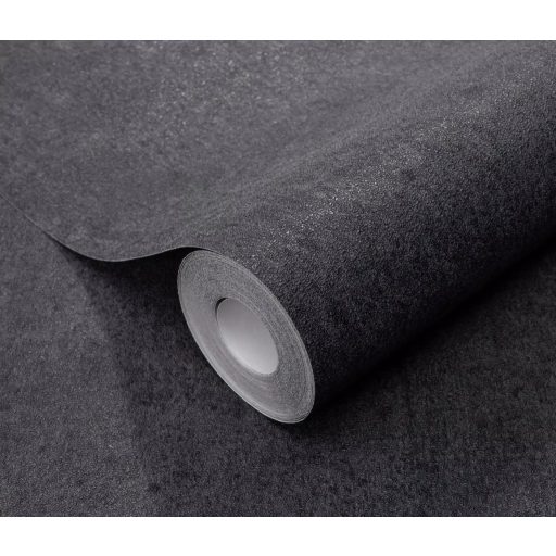 Ipari stílusú beton hatású "egyszínű" minta fekete tónus tapéta