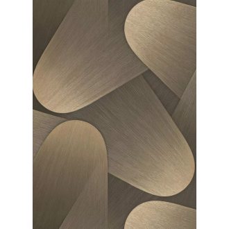   Organikus formákból építkező kortárs geometriai design bézs-barnás árnyalatok antracit és arany tónus fémes hatás tapéta