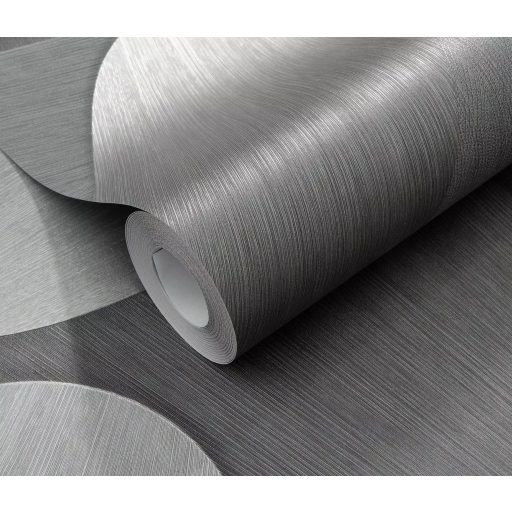 Organikus formákból építkező kortárs geometriai design világosszürke szürke antracit és ezüst tónus fémes hatás tapéta