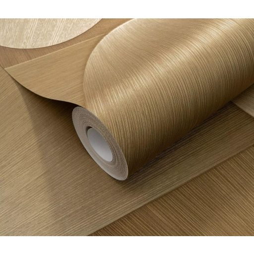 Organikus formákból építkező kortárs geometriai design bézs barna aranybarna és arany tónus fémes hatás tapéta
