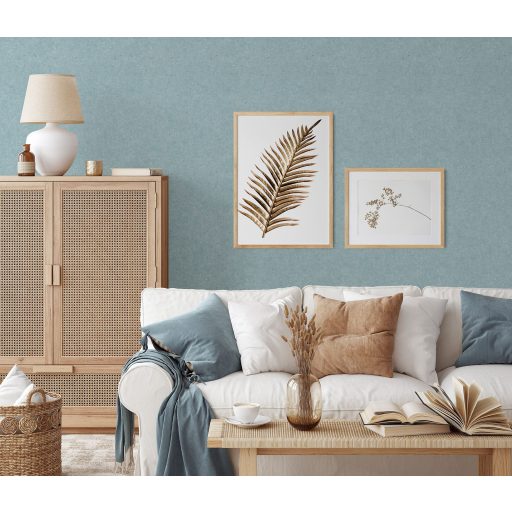 Enyhén texturált kifinomult egyszínű minta kék tónus tapéta