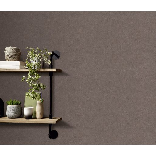 Enyhén texturált kifinomult egyszínű minta barna tónus tapéta