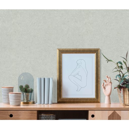 Enyhén texturált kifinomult egyszínű minta világoszöld/szürkészöld tónus tapéta