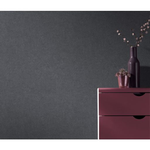 Enyhén texturált kifinomult egyszínű minta sötétszürke/antracit tónus tapéta