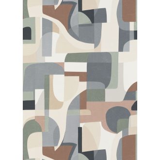   Merész és dinamikus már-már művészi nonfigurális absztrakt minta fehér bézs barna szürke és sokszínű tónus minta