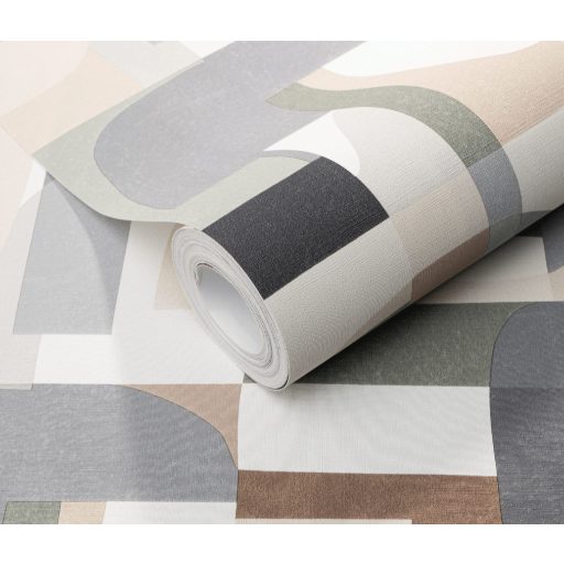 Merész és dinamikus már-már művészi nonfigurális absztrakt minta fehér bézs barna szürke és sokszínű tónus minta