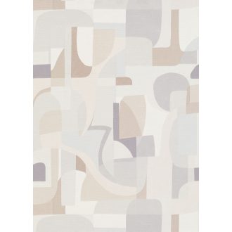   Merész és dinamikus már-már művészi nonfigurális absztrakt minta pasztell tónusok - krém bézs szürke és barna tapéta