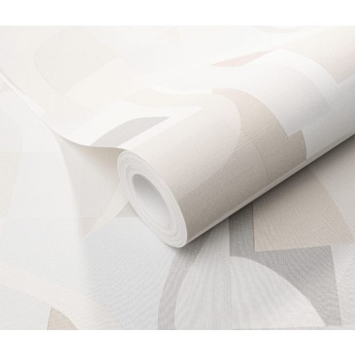 Merész és dinamikus már-már művészi nonfigurális absztrakt minta pasztell tónusok - krém bézs szürke és barna tapéta