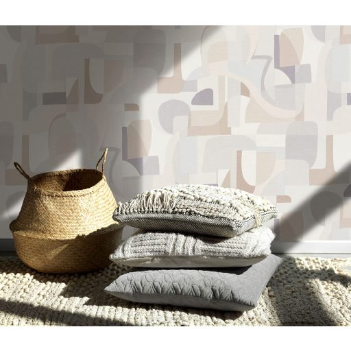 Merész és dinamikus már-már művészi nonfigurális absztrakt minta pasztell tónusok - krém bézs szürke és barna tapéta