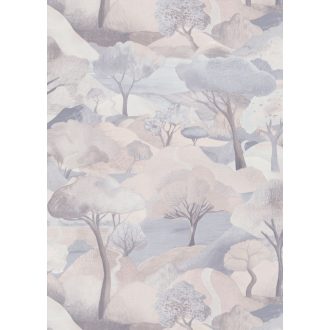   Az esztétika új dimenziója - plasztikus tájábrázolás idilli panoráma krém szürke szürkéskék és bézs tónus tapéta