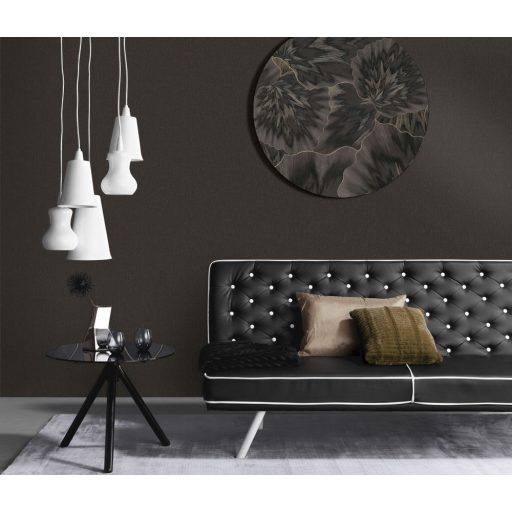 Finom vonalazású texturált egyszínű minta sötétbarna/fekete és arany tónus finom mintafény tapéta