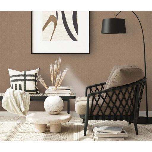 Finom vonalazású texturált egyszínű minta barna/aranybarna tónus finom mintafény tapéta