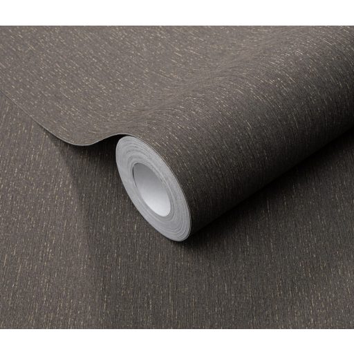 Finom vonalazású texturált egyszínű minta szürkésbarna és arany tónus finom mintafény tapéta