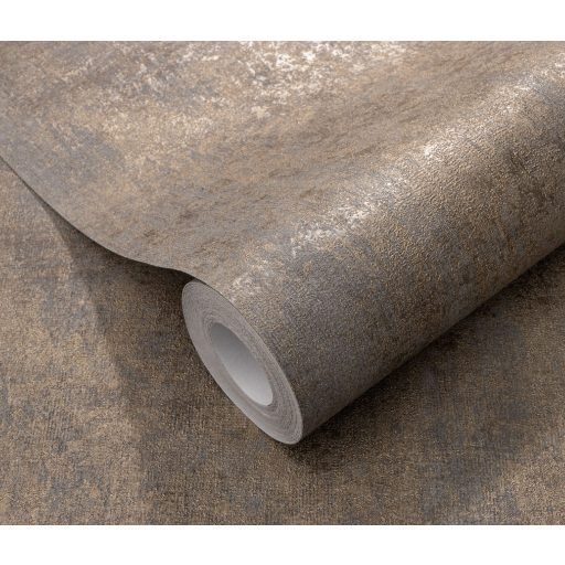 Loft stílusú koptatott beton mintázat szürke antracit aranysárga és aranybarna tónus fényes mintarészletek tapéta