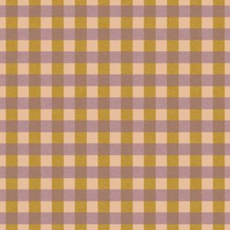   Friss és trendi gingham kockás természetes szövetminta mustársárga mályvarózsaszín és barack tónus tapéta