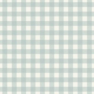   Friss és trendi gingham kockás természetes szövetminta törtfehér és porkék/menta tónus tapéta