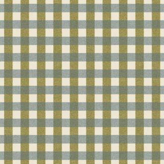   Friss és trendi gingham kockás természetes szövetminta krémfehér khakizöld és porszürke/kék tónus tapéta
