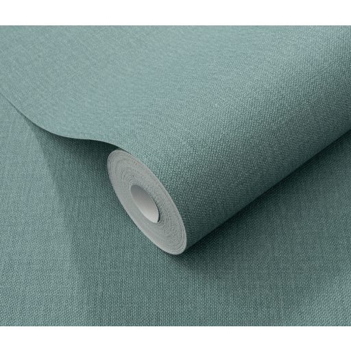 Durva szerkezetű egyszínű textil mintázat zöld/türkizzöld tónus tapéta
