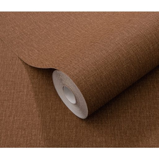 Durva szerkezetű egyszínű textil mintázat barna/aranybarna/terrakotta tónus tapéta