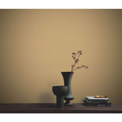 Durva szerkezetű egyszínű textil mintázat arany tónus tapéta