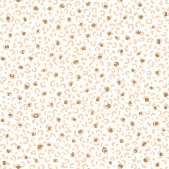   Leopárd Print - merész és kreatív lépés a lányok szobájába fehér/krémfehér rózsaszín és fémes arany tónus tapéta