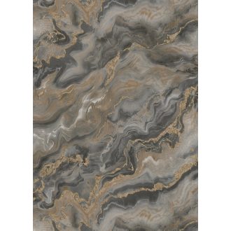   Márványmámor! Lélegzetelállító márvány megjelenítés fémes elemekkel szürke szürkésbarna antracit és arany tónus tapéta