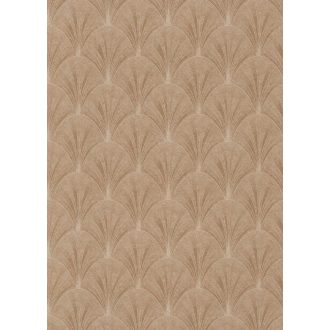   Lenyűgöző legyezőszerű kis pálmalevél - palmetta - art deco motívum aranybarna és fémes arany tónus tapéta