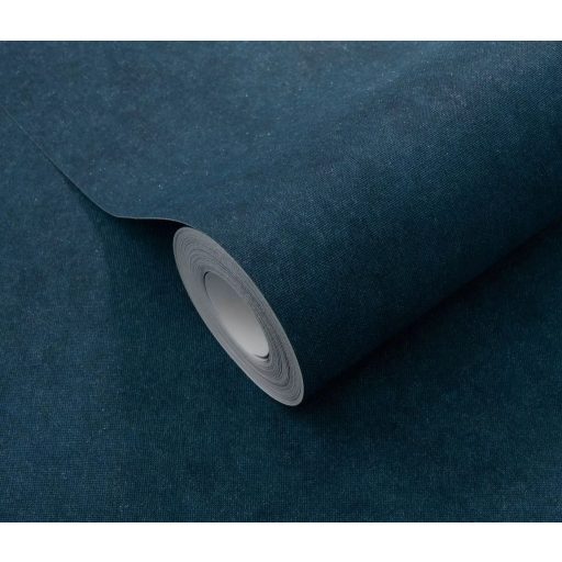 Elegancia és finom harmónia - texturált vászonhatású egyszínű minta mély tengerkék tónus tapéta