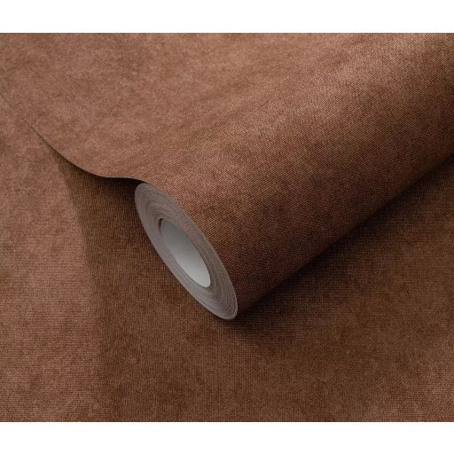Elegancia és finom harmónia - texturált vászonhatású egyszínű terrakotta/vörösesbarna/bronzbarna tónus tapéta