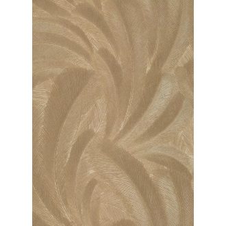   A természet finom motívuma - Hosszú íves tollak 3D rajzolata aranyló homokszín aranyos-bézs-barack árnyalatok tapéta