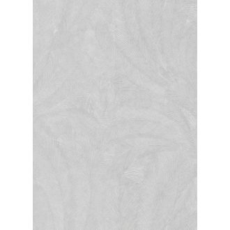   A természet finom motívuma - Hosszú íves tollak 3D rajzolata világosszürke és ezüstös gyöngyházfényű árnyalatok tapéta